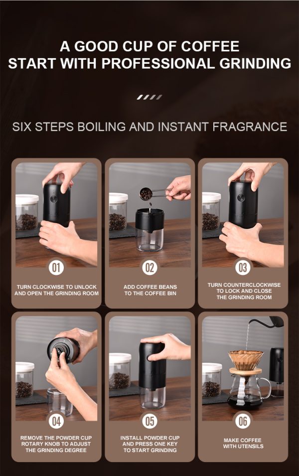 Portable Electric Coffee Grinder with Ceramic/stainless Steel Burr Optional - Image 8