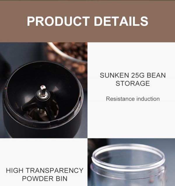 Portable Electric Coffee Grinder with Ceramic/stainless Steel Burr Optional - Image 9