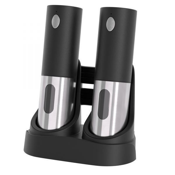 Rechargeable Stainless Steel and Plastic Salt and Pepper Grinder Mill Machine with Storage Base or Chargeable Base by Type-c - Image 2