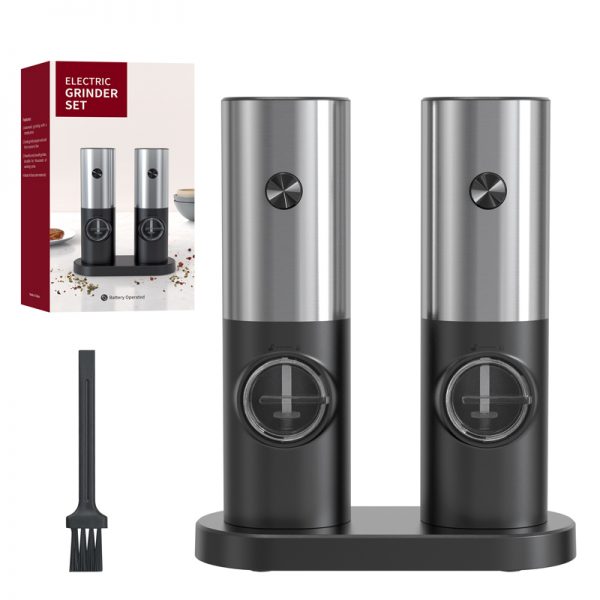 KYMQ-16B-BS One Button Control 4AAA Battery-powered Dry Electric Plastic Pepper Grinders