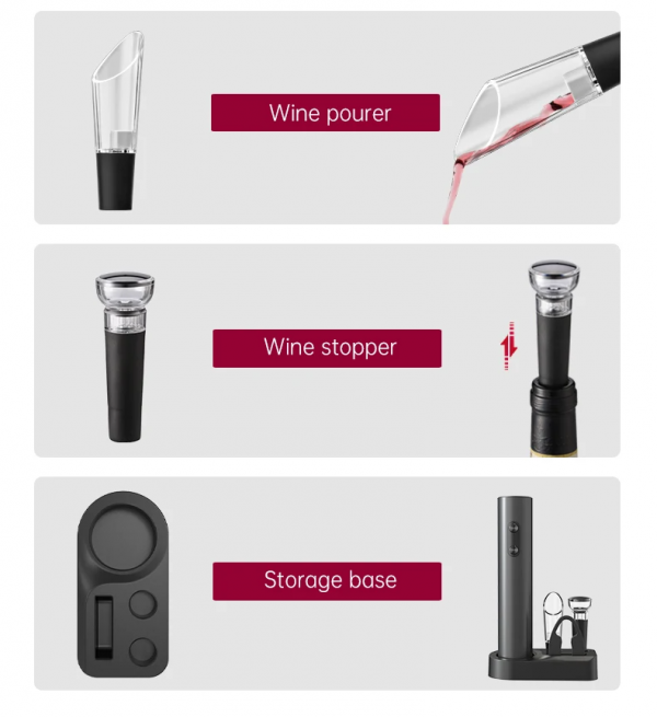 Electronic Box Custom Electric with Charger  Set Gift Waiter Corkscrew Bottle Opener Wine Opener - Image 4