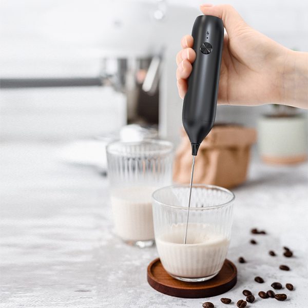 KJBQ-7-BS NEW Type-C Rechargeable Coffee Milk Foam Maker Handheld Electric Milk Frother - Image 2