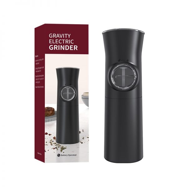 KYMQ-18C Gravity Plastic Electric Spice Salt and Pepper Grinder Set Glass Ceramic Burr - Image 2