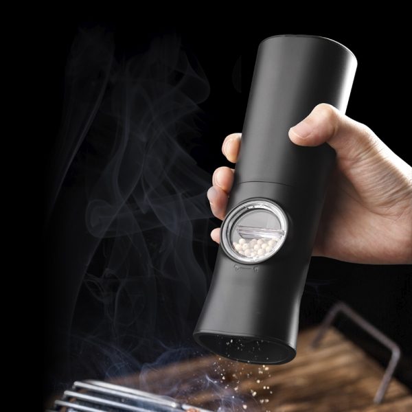 KYMQ-18C Gravity Plastic Electric Spice Salt and Pepper Grinder Set Glass Ceramic Burr - Image 5
