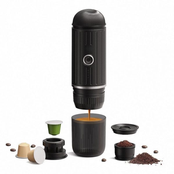 Portable Electric Espresso Machine Self-Heating USB-C & Car Charger 19 Bar Mini Coffee Maker Ground Coffee Capsule for Outdoors